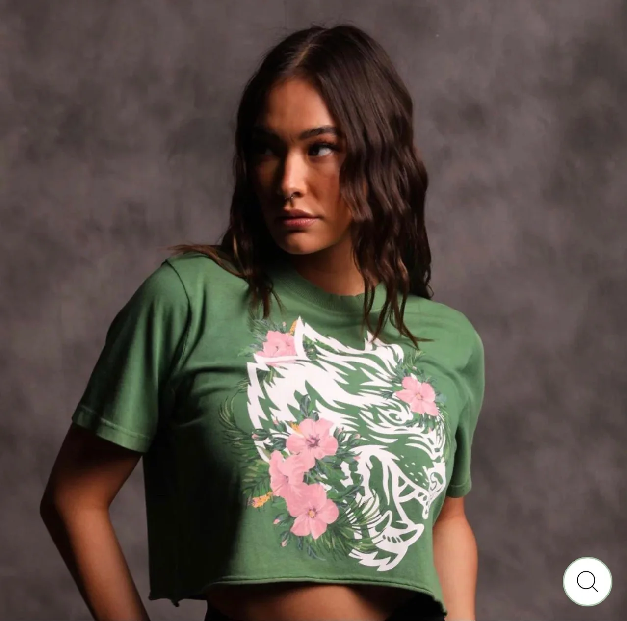 

Darc She Shirt Wolf Head Top Cherry Blossom Wolf Yoga Short Sleeve Women Summer Pure Cotton Pure Cotton Sports Fitness T-shirt