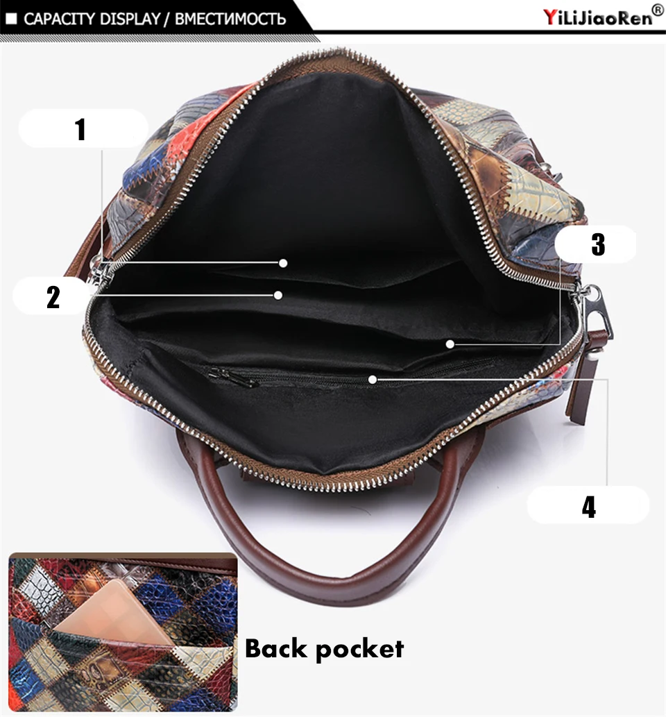 Fashion Plaid Backpack Women Soft Leather Daypack Female Large Rucksack Travel Bag Ladies Bagpack Big School Backpack for Girls