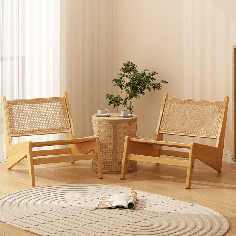 Realife Vine Woven Leisure Chair Single Sofa Chair For Home Use Quiet Style Home Kangaroo Bamboo Woven Creative Lazy