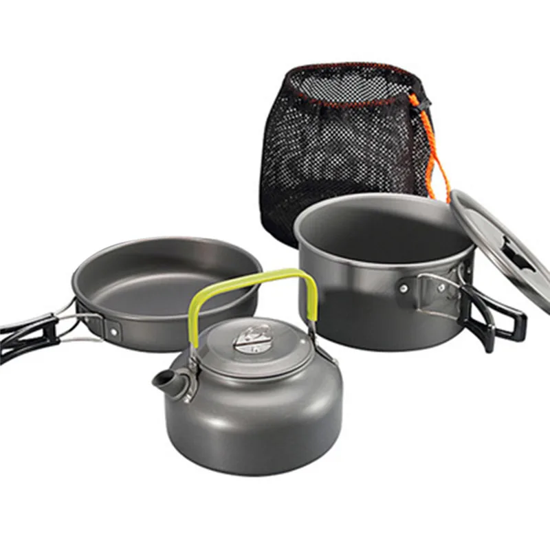 Dropship 1 Set Outdoor Camping Cooking Kit Portable Non-Stick Backpacking Picnic Pot And Bowl Open Fire Cookware Set For Outdoor Hiking And Camping to Sell Online at a Lower Price