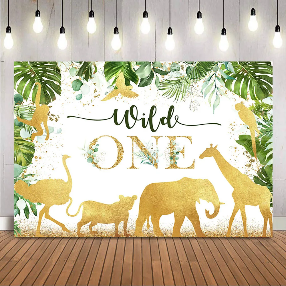 

Фон для фотосъемки дикий день рождения с зелеными листьями сафари джунглей тематический фон для фотосъемки зоопарк с животными реквизит для украшения 1-го дня рождения