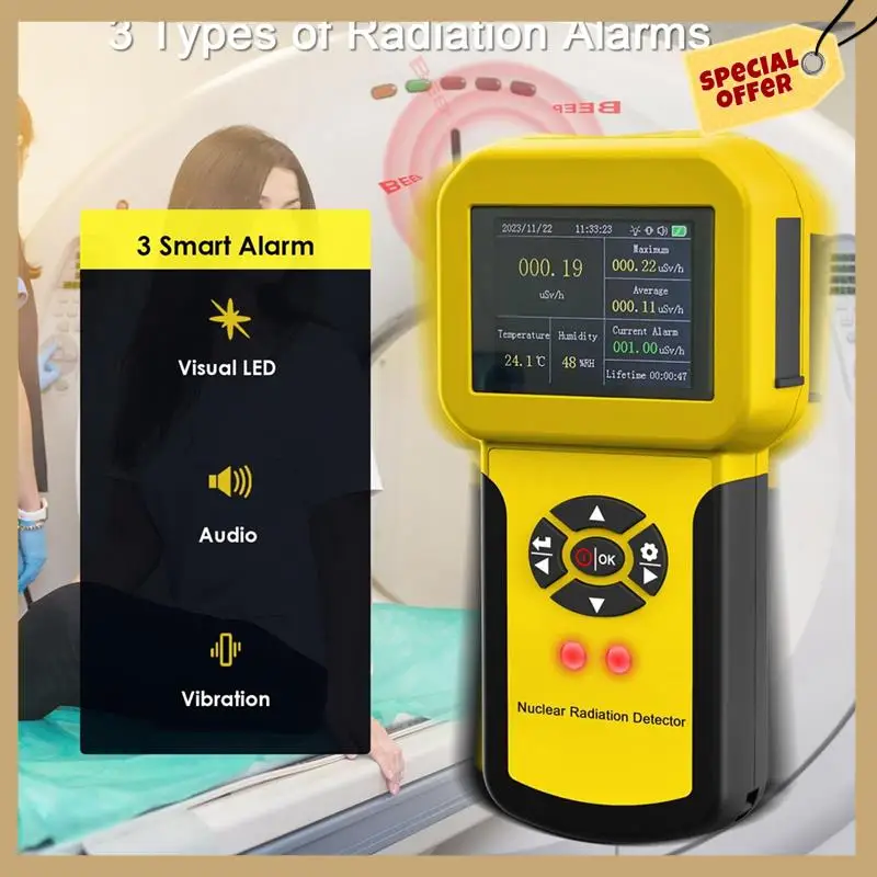 Professional Nuclear Radiation Detector Geiger Counter Radiation Detector With Alarm Set, HP-886A