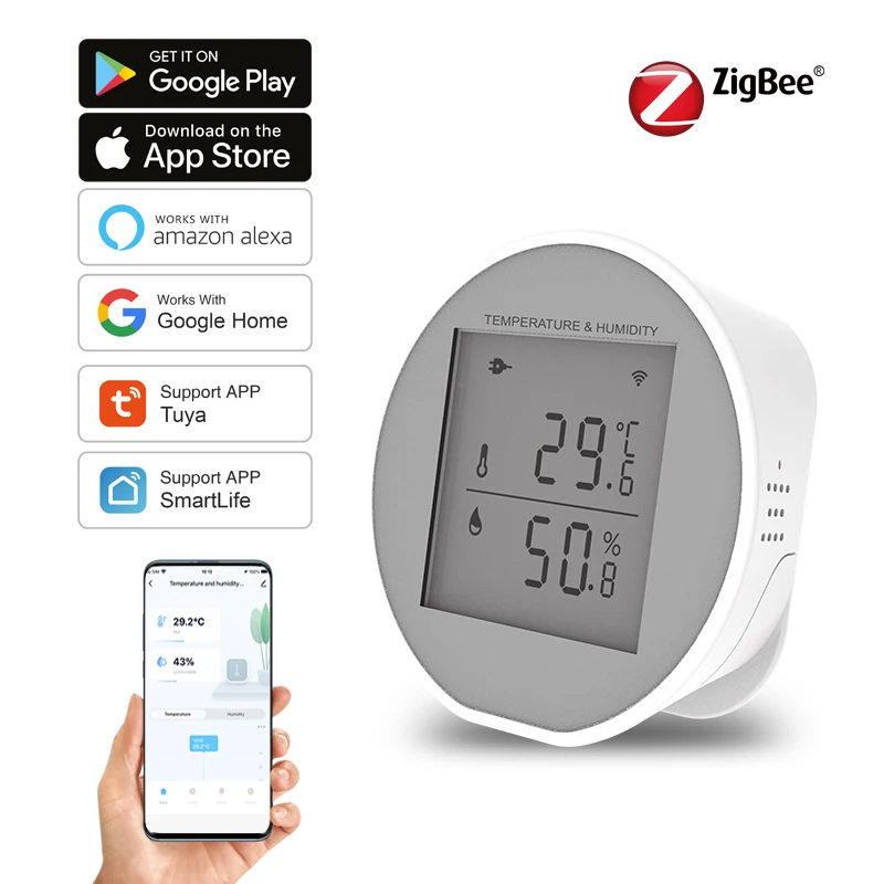 

Tuya Smartlife APP Zigbee Temperature&Humidity Monitoring Alarm Sensor
