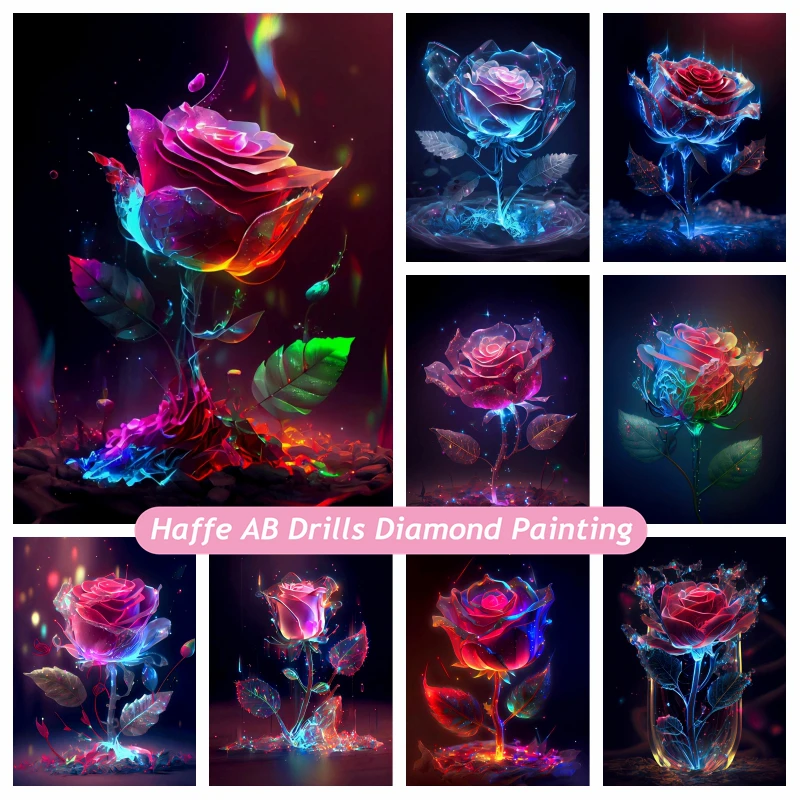 Red Rose 5D Diamond Painting Ab Drills Ricamo Dream Fantasy Crystal Rose Flowers Mosaico Punto Croce Regalo Home Decor