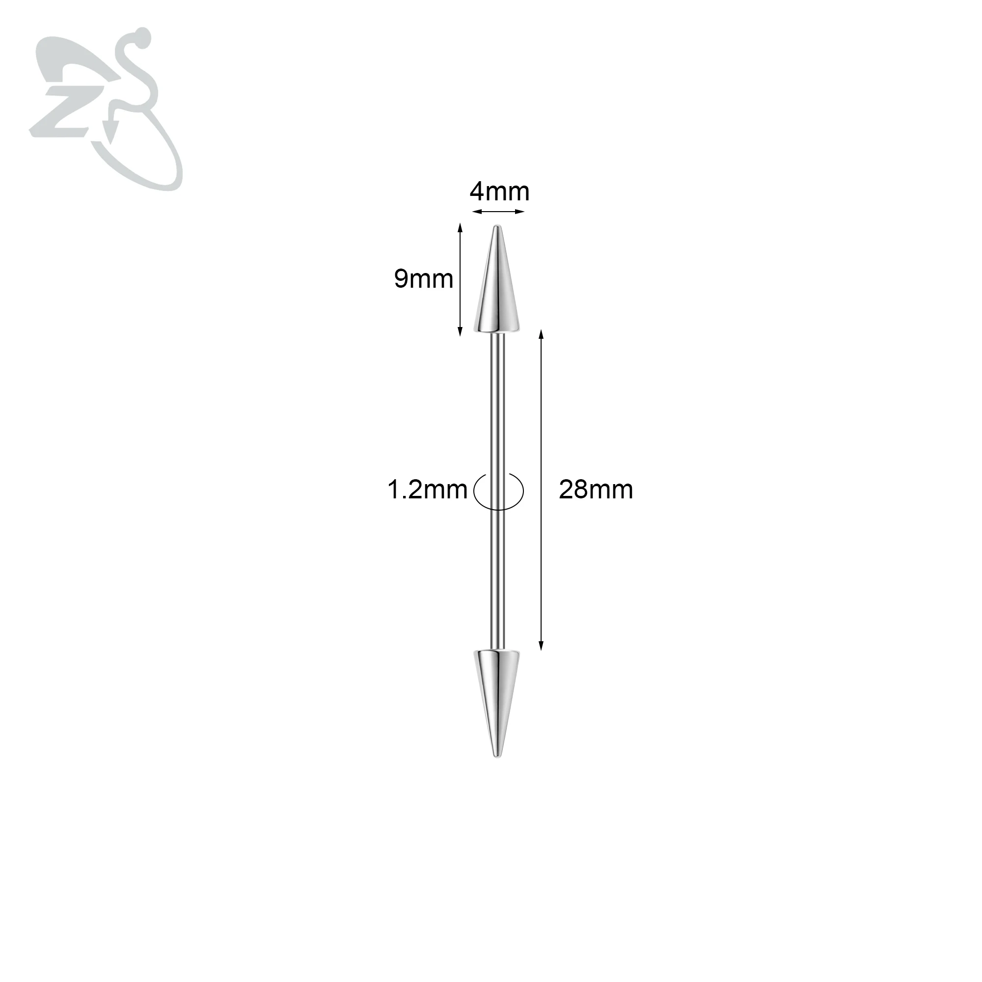 Elegant 316L Surgical Steel Spike Barbell Earrings