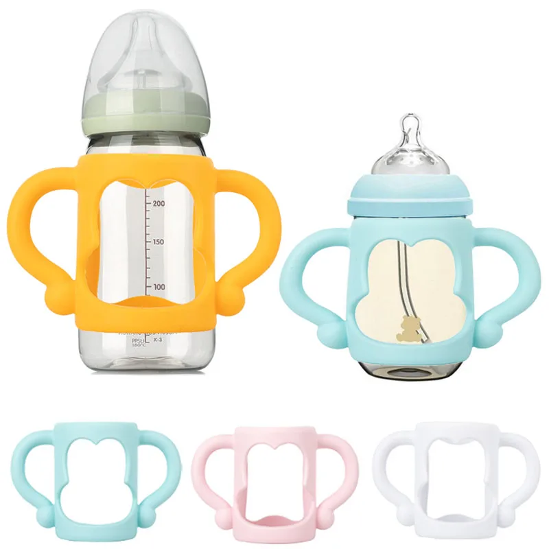 Description Picture 4 of itemBaby Bottle Grip Handle Silicone Wide Mouth Handles for Universal Milk Bottles Heat Resistant Baby Feeding Bottle Accessories