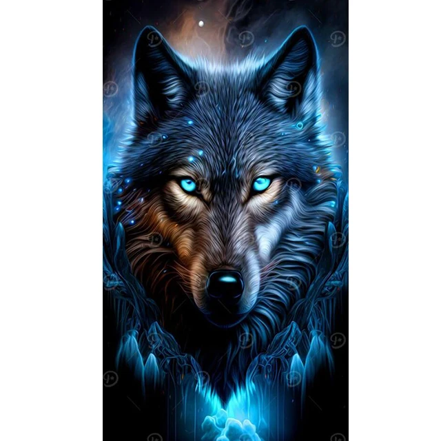 Enchanting Wolves DIY Diamond Painting Kit – Full Art Embroidery Mosaic and Craft Puzzle