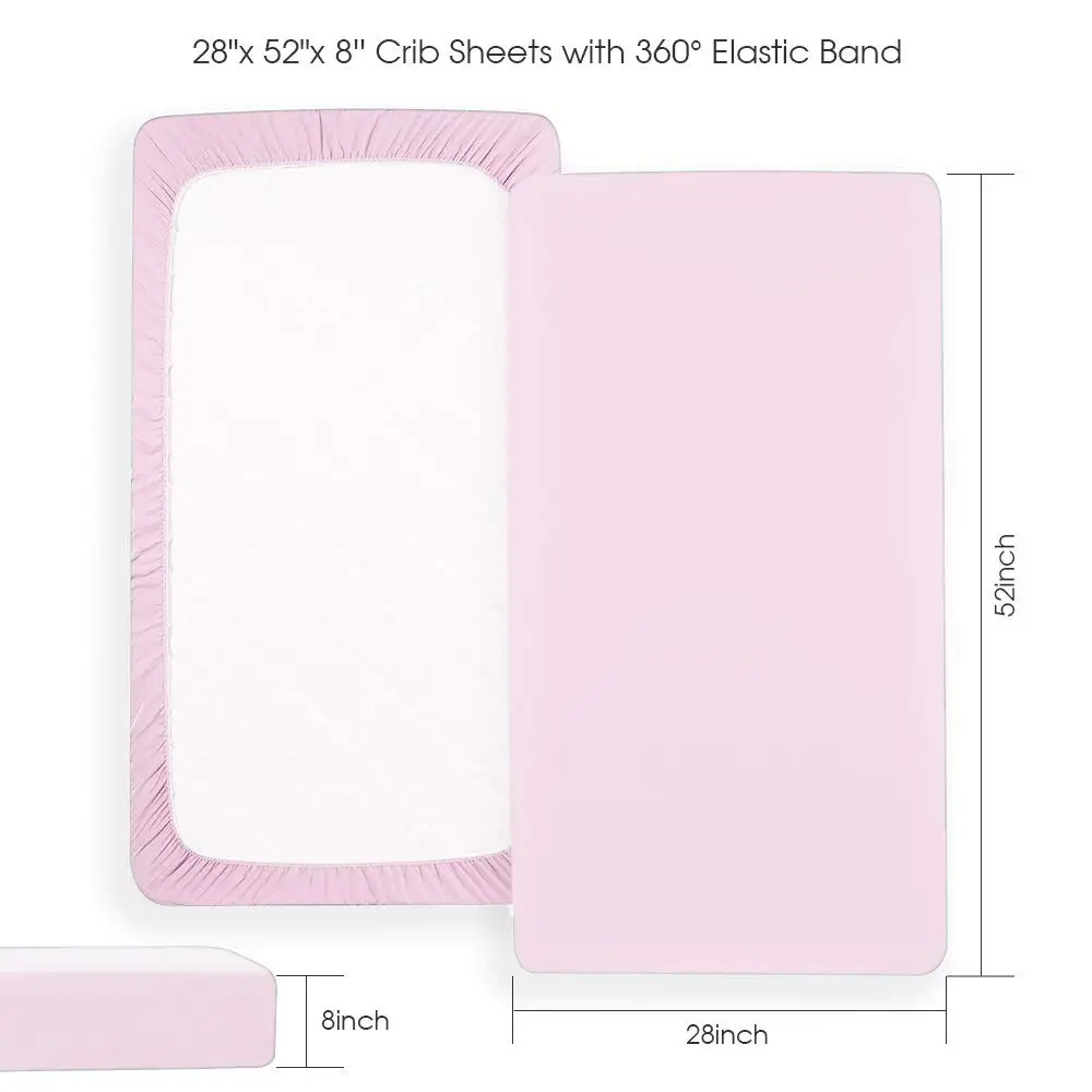 Crib Fitted Sheets Microfiber Bedding Sheet for Baby Fits Crib & Toddler Bed mattresses 3