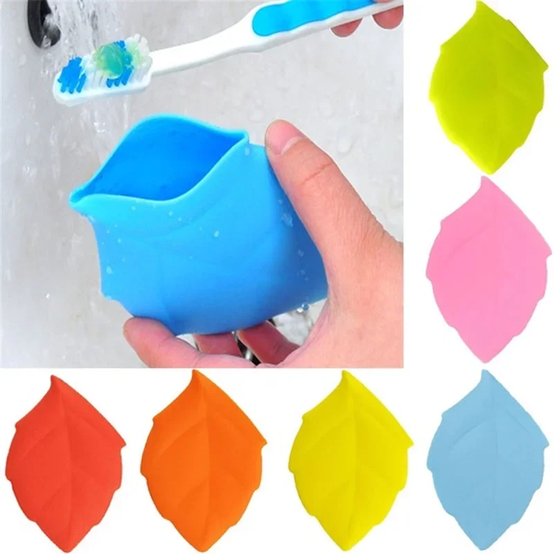 1PC Portable Travel Drinking Cup Silicone Maple Leaf Tooth Brushing Cup Gargle Wash Camping Toothbrush Holder For Toothbrush