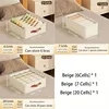 1pc Beige Foldable Drawer Organizer Stackable Fabric Storage Bin for Socks Underwear Bras Accessories Closet Organizers Storage 2