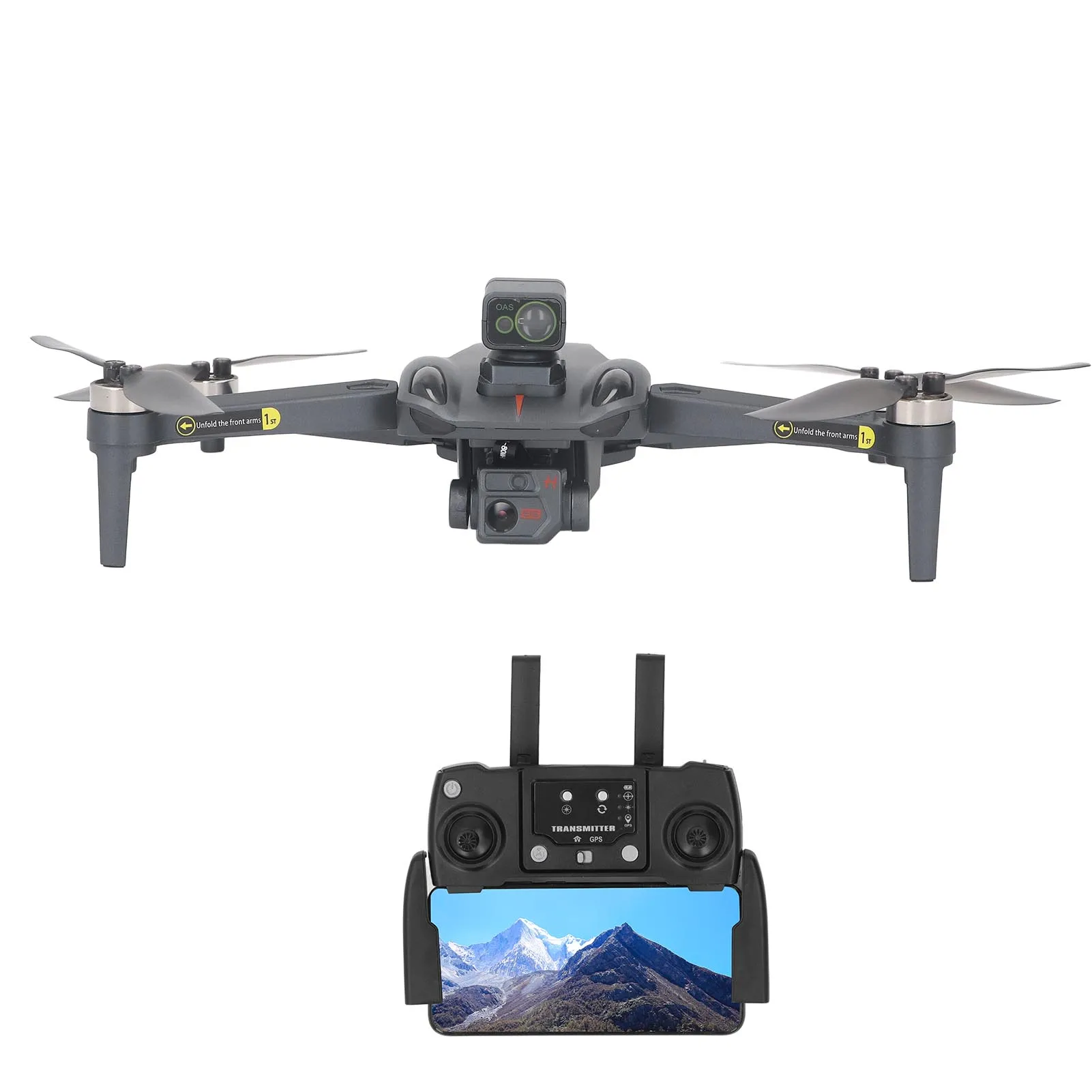 RC Drone 360 Degree Obstacle Avoidance GPS Homing Gravity Induction 50x Zoom Mini RC Quadcopter with 8K HD Dual Camera