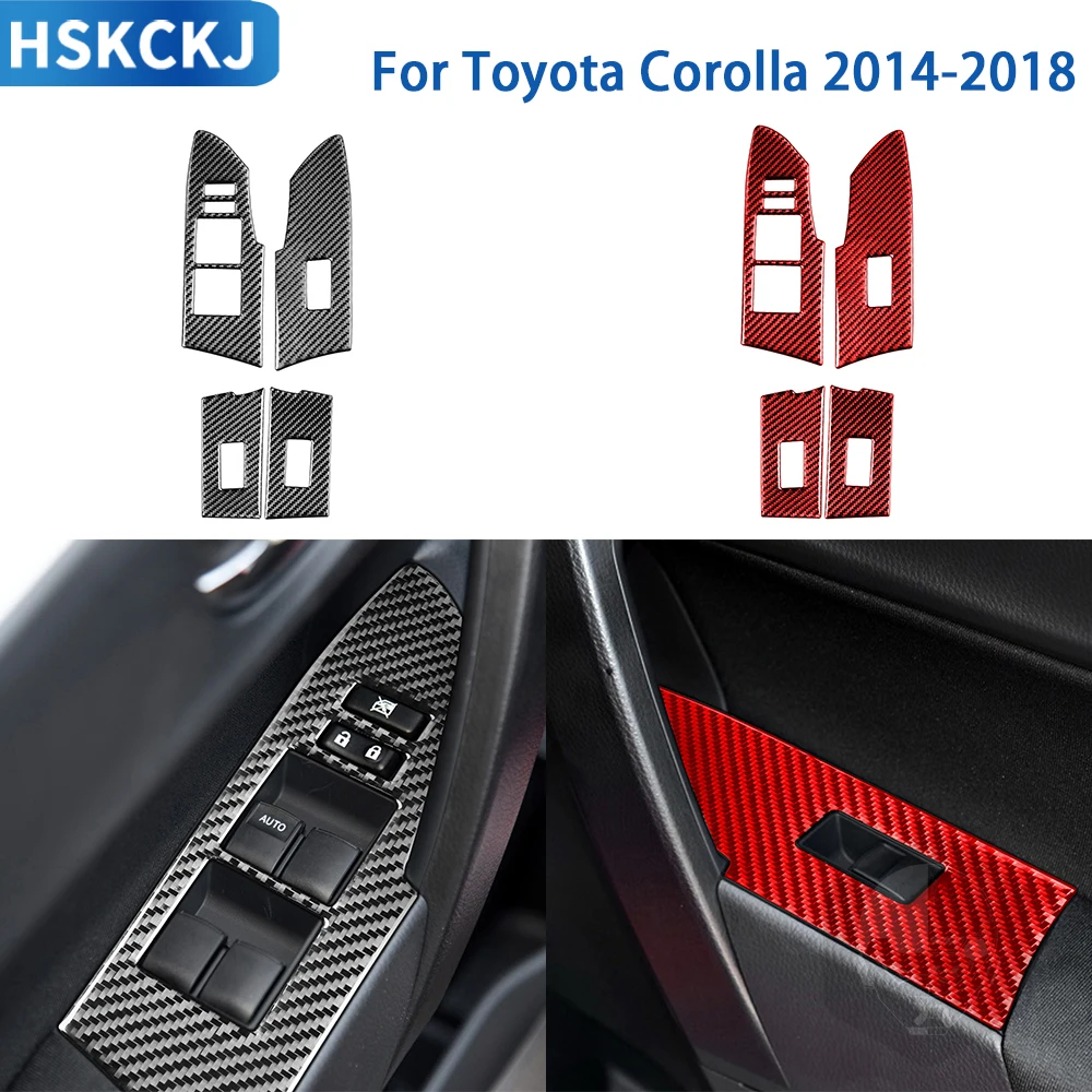

Аксессуары из углеродного волокна для Toyota Corolla 2014, 2015, 2016, 2017, 2018, панели управления салоном автомобиля, декоративная наклейка