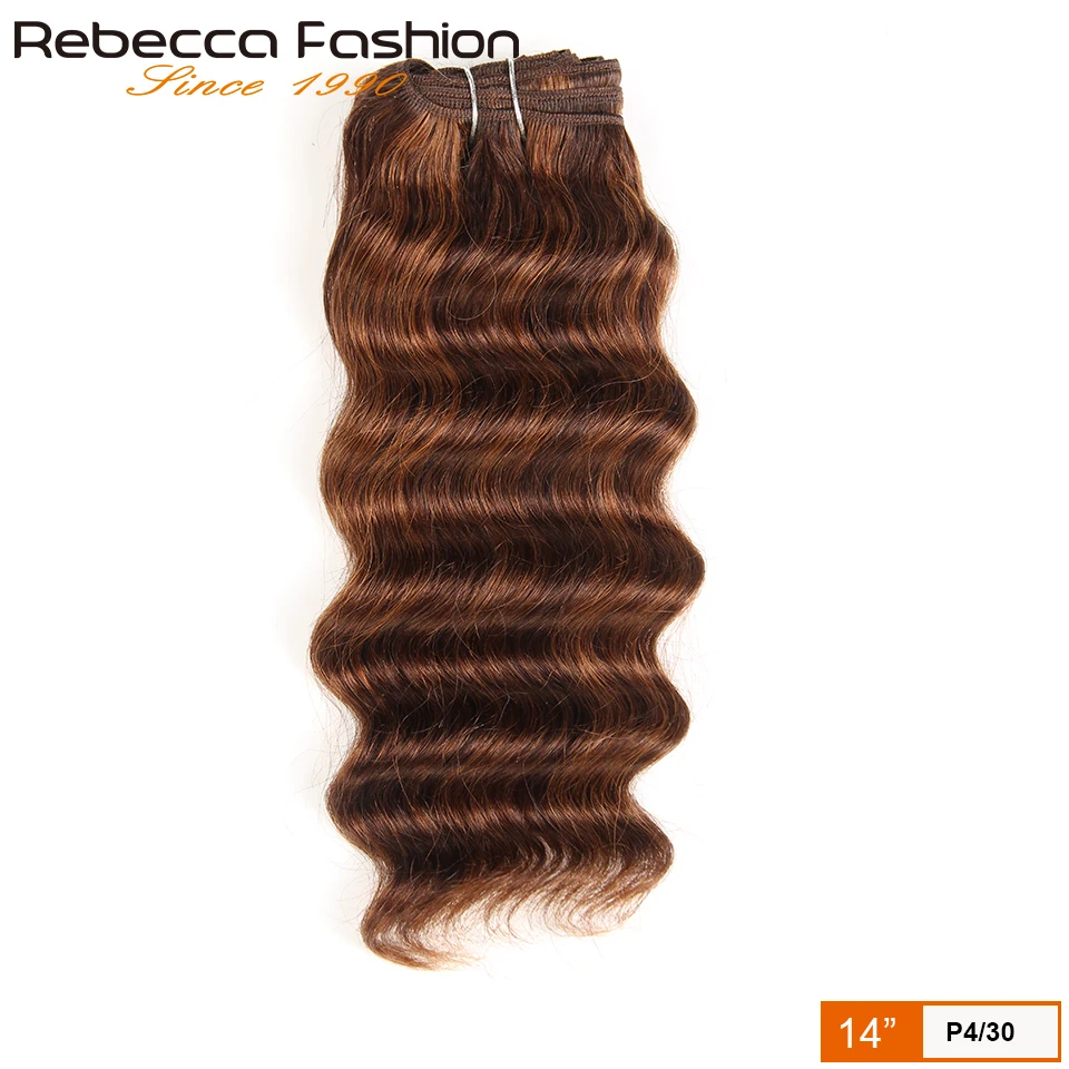 Nature Hi Deep Hair 1 Piece Only Brazilian Deep Wave Human Hair Weave Bundles Deal #4 #27 Ombre Remy Extension