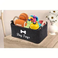 Felt pet toy box, dog toy box, storage basket box - perfect for organizing pets 3