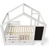 Full Size with Storage Drawers for Kid Bedroom,Solid Wood w/Blackboard Design,Super Save Space & No Box Spring Needed, White 6