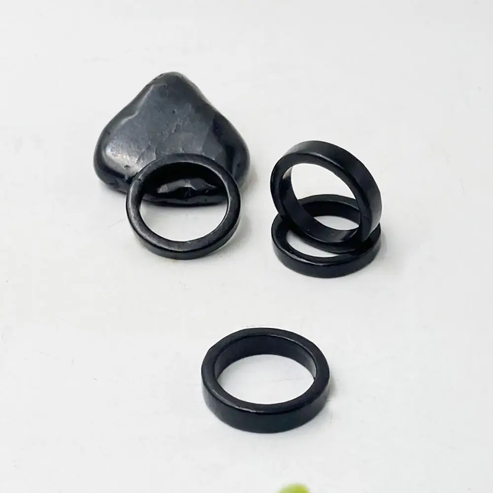 Fine Jewelry Rings Natural Stone Ring Shungite Crystal Rings Jewelry 4