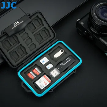 JJC 메모리 카드 케이스 거치대 보관함, SD SDHC SDXC 마이크로 SD MicroSD TF 마이크로 SIM 나노 SIM 카드 보관 지갑 정리함