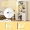 3-Tier Bookcase with Doors, 61" Tall Bookshelf with 4 Open Cubes & Adjustable Shelf, Modern Wood Display Cabinet, 5