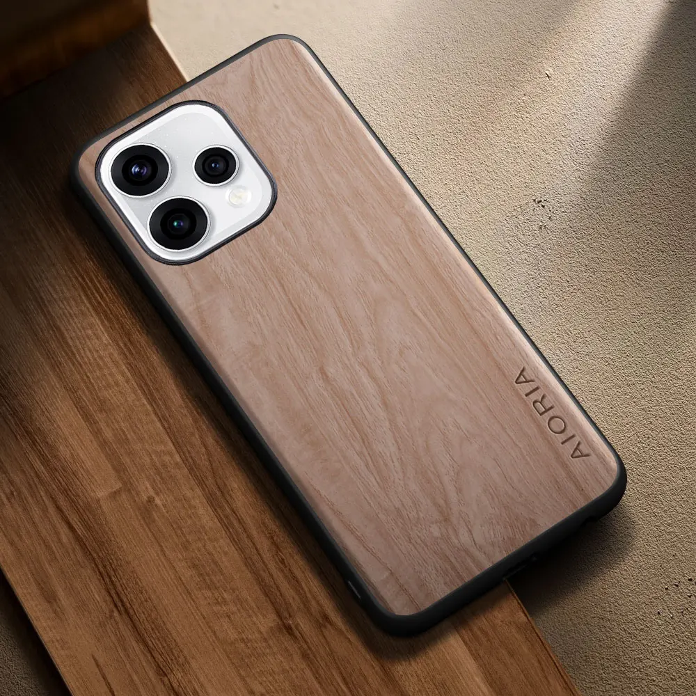 Elegant Stylish Wooden Pattern PU Leather Phone Case Cover