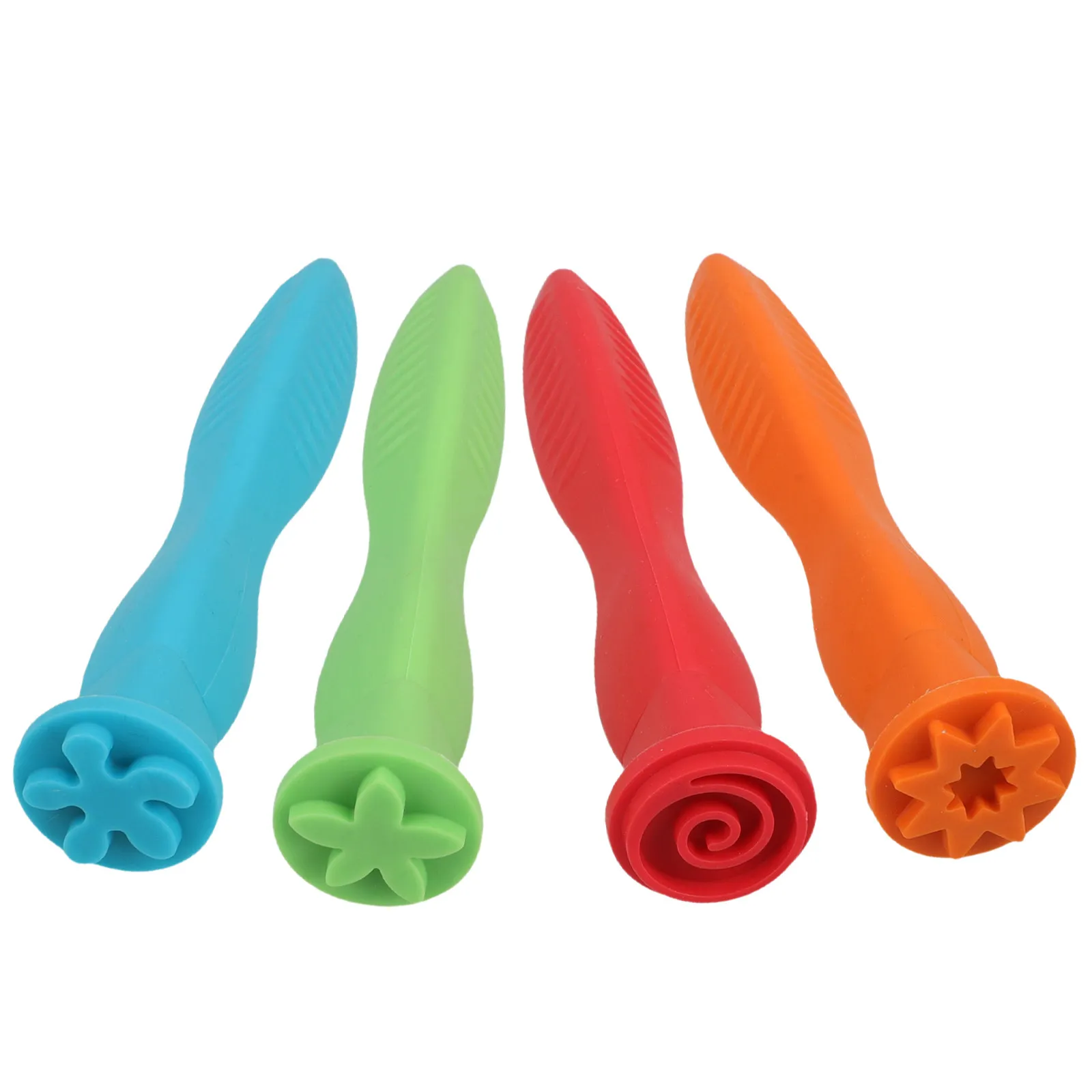 4Pcs 어린이 스탬프 고무 손잡이 꽃 크리 에이 티브 드로잉 도구 프로젝트를위한 꽃 고무 스탬프 만들기