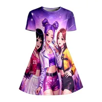 Robe imprimée Girl K-Pop Star Group, robe t-shirt à manches courtes violet Galaxy, adaptée aux cadeaux d'anniversaire et aux fêtes 4