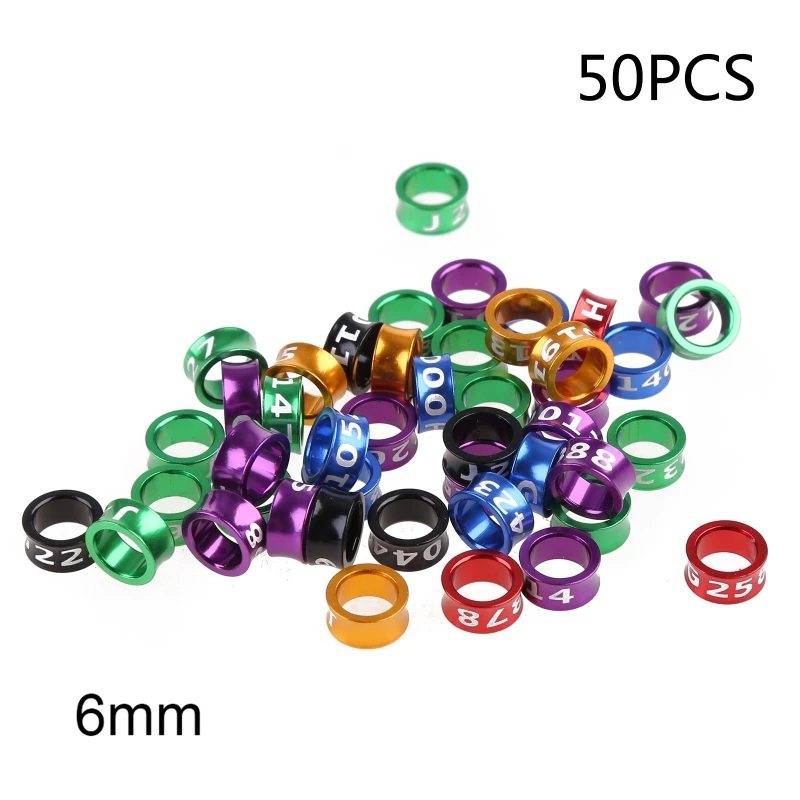 

50 Pcs Mix Color Bird Foot Ring Bands Clip on Leg Rings for Pigeon Dove Chicks Bantam Quail Lovebirds Finch Small Sign