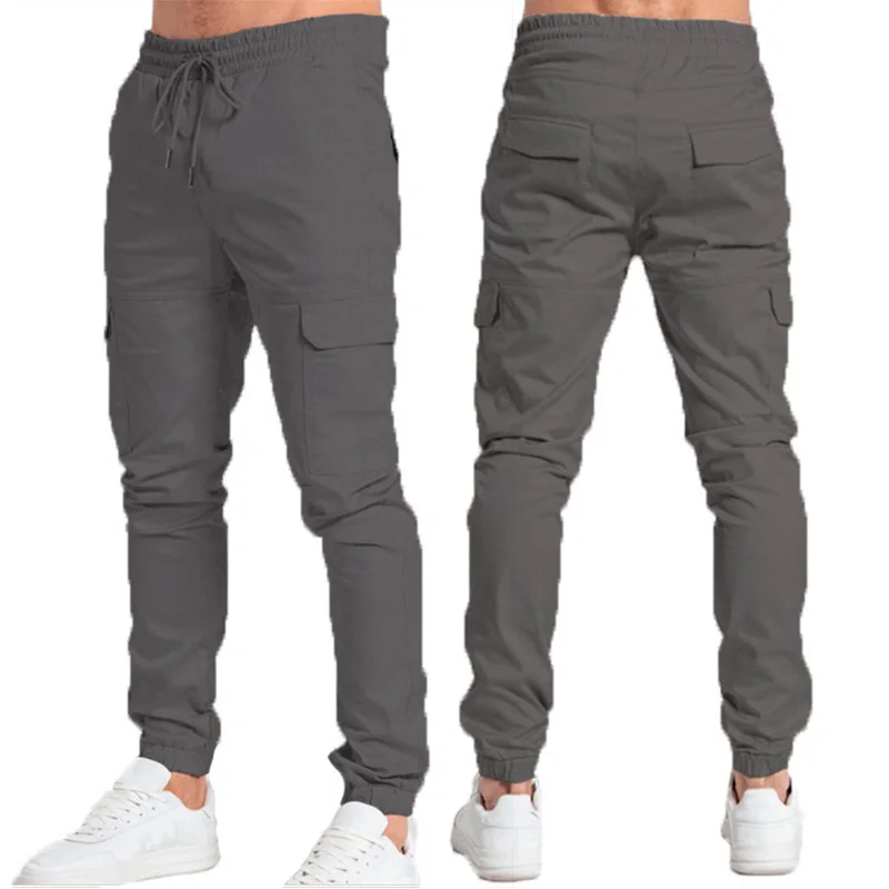 Men Casual Cargo Pants Joggers Male Trousers Men Gym Jogging Pants Pocket Sport Sweatpants Hip Hop Pants Streetwear Men Clothing 2