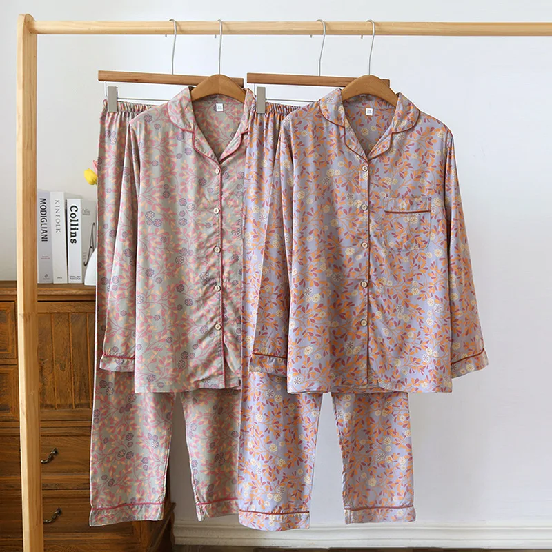 New Sleepwear Women's Cotton Female 2 Piece Lingerie Pijama Woman Set Spring Autumn Pyjamas Home Clothes Loungewear