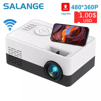 Salange 미니 프로젝터 J15 Pro, 480*360 픽셀 지원 1080P HDMI USB 미니 비머 홈 미디어 플레이어 키즈 선물 PK YG300