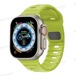 Premium Silicone Sport Watch Band - Versatile and Durable Bracelet - 42 44 45 49 S10 - 46mm (14 Fluorescent green)