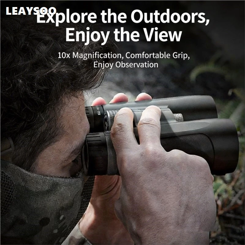 LEAYSOO Explorer 12X50 ED 쌍안경 BK4 프리즘 IPX7 질소 충전 방수 전문 망원경 조류 관찰 사냥용