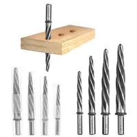 4Pcs/Set Taper Reamers 3/8" 1/2" 5/8" 3/4" M2 HSS Chucking Reamers Taper Bridge Reamer 5 Spiral Flutes Bridge Steel Reamers 1