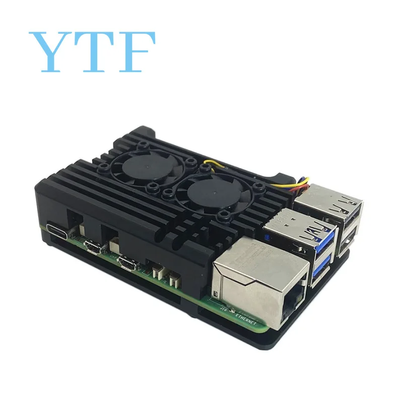 Raspberry Pi 5 Aluminum Case Metal Shell Cooling Fan Silicone Heatsink Active Passive Cooling Radiator Cooler For RPi 5