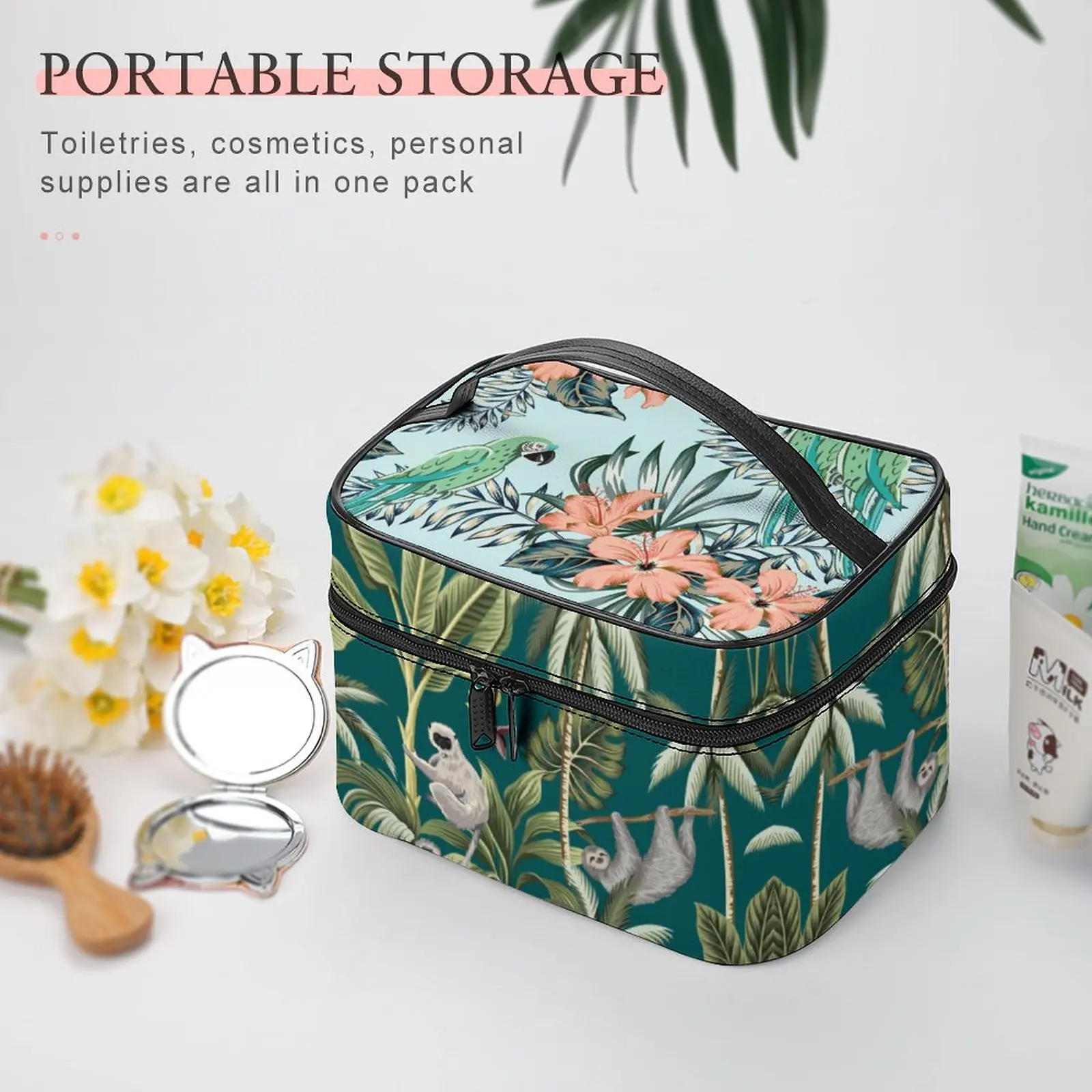 Customized Pattern Makeup Bag Outdoor Travel Makeup Bag Women Multifunction Cosmetic Bag Large-Capacity Travel Cosmetic Bag