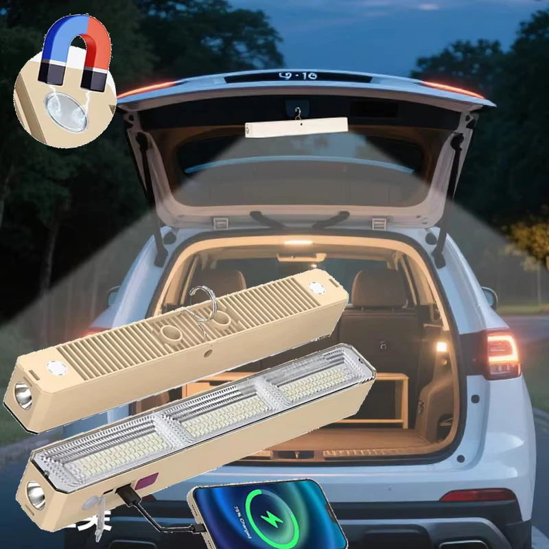 22-42cm Portable Camping Lamp Rechargeable Magnetic Light with Hooks High Brightness Flash Light for Car Repair Outdoor Lighting