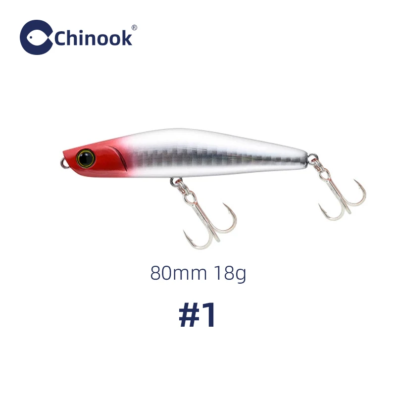 Chinook Sinking Pencil bait Fishing Lure 80mm18g Surface Floating