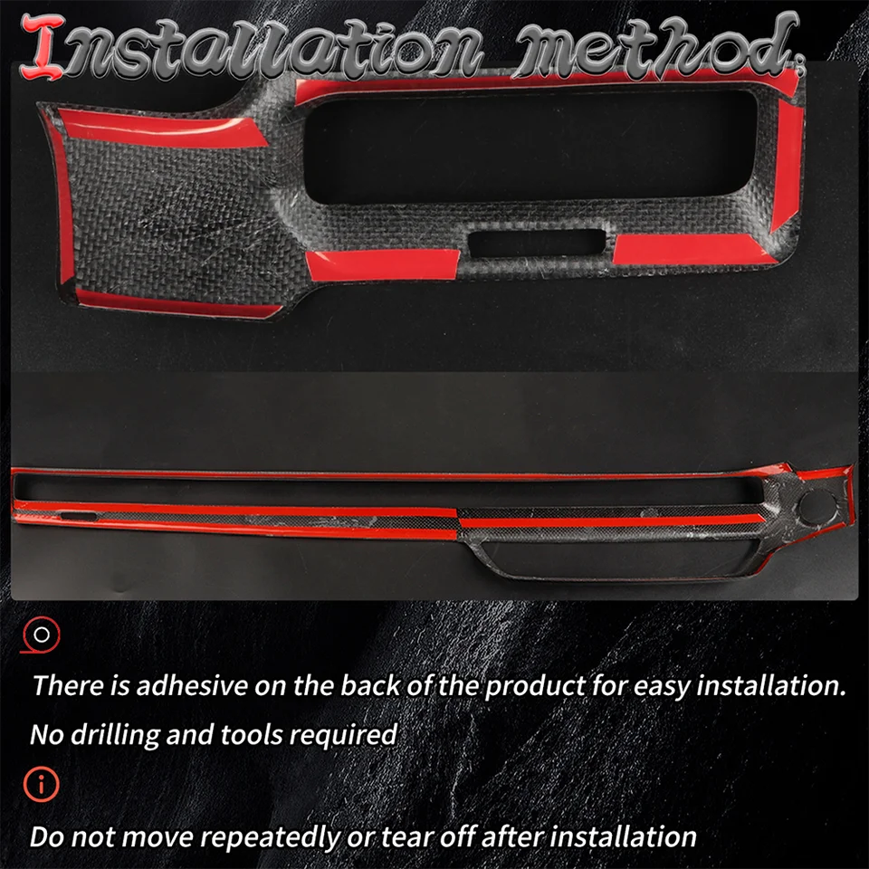 炭素繊維のセンター コンソール ダッシュ ボード カバー キット