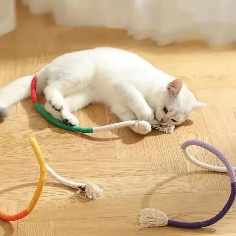 1 Piece Interactive Teeth Grinding Cotton Rope Cat Toy Play Teeth Grinding Daily Interactive Teasing Stick 1 Piece Interactive Teeth Grinding Cotton Rope Cat Toy Play Teeth Grinding Daily Interactive Teasing Stick