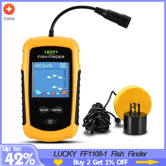 FF1108-1 Portable Fish Finder Ice Fishing Sonar Sounder Alarm Transducer  Fishfinder 0.7-100m Fishing Echo Sounder - AliExpress