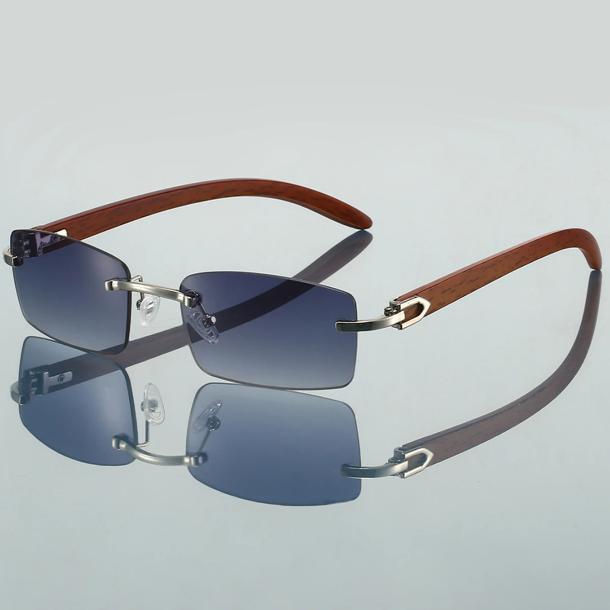 KAMMPT Randlose Rechteck Sonnenbrille Männer Klassische Vintage Gradient Shades Frauen Trendy Mode Luxus Marke Designer Sonnenbrille