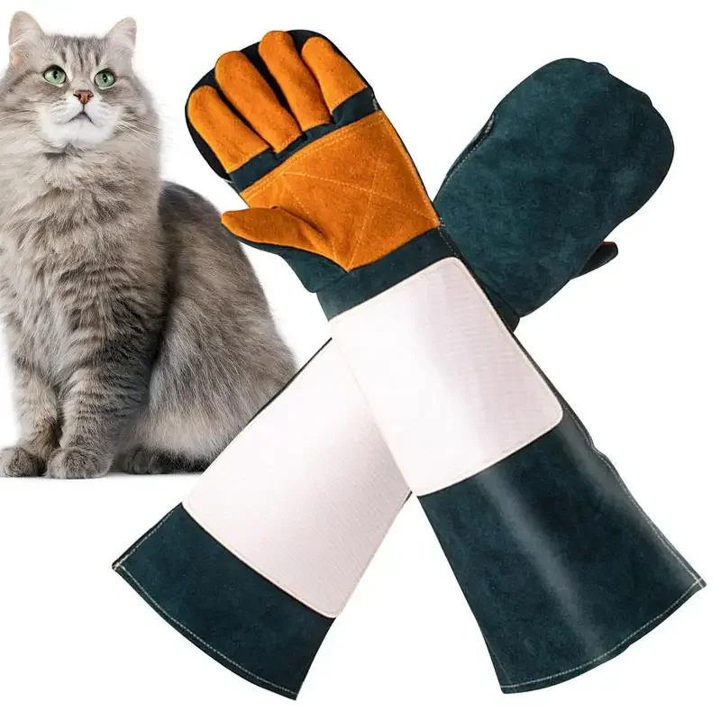 Pet Grooming Gloves Pet Hair Remover Gloves Pet Protective Gloves Animal Handling Gloves Extreme Heat and Fire Resistant Gloves Bite Proof Animal for Cat Dog Bird Pet Trapping Supplies
