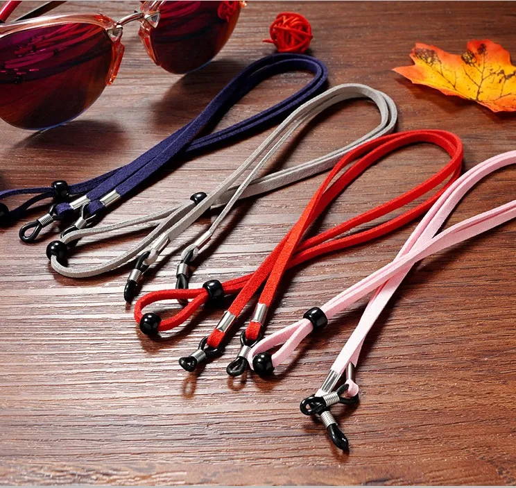 

100pc 90mm Mixed Cumstomize Adjustable Leather Eyeglass Chains Lanyards Sunglasses Strap Chain Cord Neck Lanyard string Holder