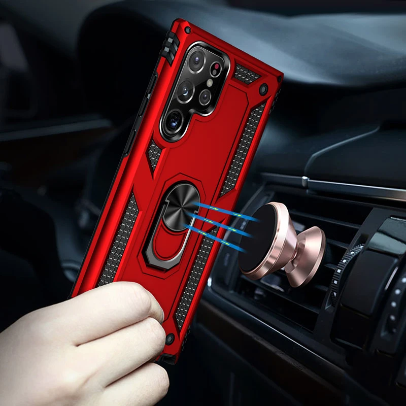 Shockproof Phone Case With Metal Ring Kickstand For Samsung Galaxy_voghion.com
