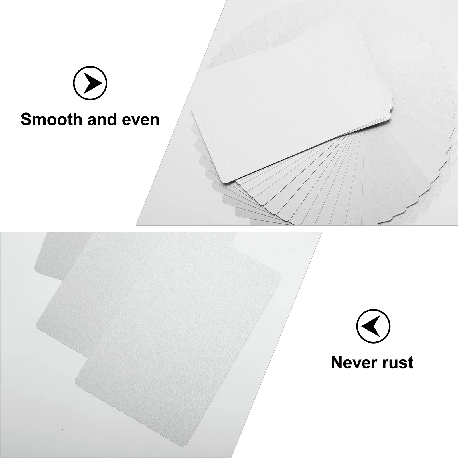 Metal Business Cards Blank Aluminum Name Cards Printing Products Sublimation Transfer Engraving 50 Pcs