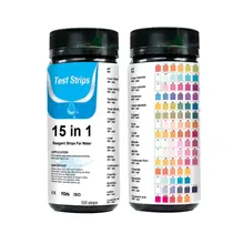 

100pcs 15 in 1 Swimming Pool Spa Water Test Strips Nitrate Nitrite PH Hardness Water Quality Testing for Home Aquarium Fish Tank