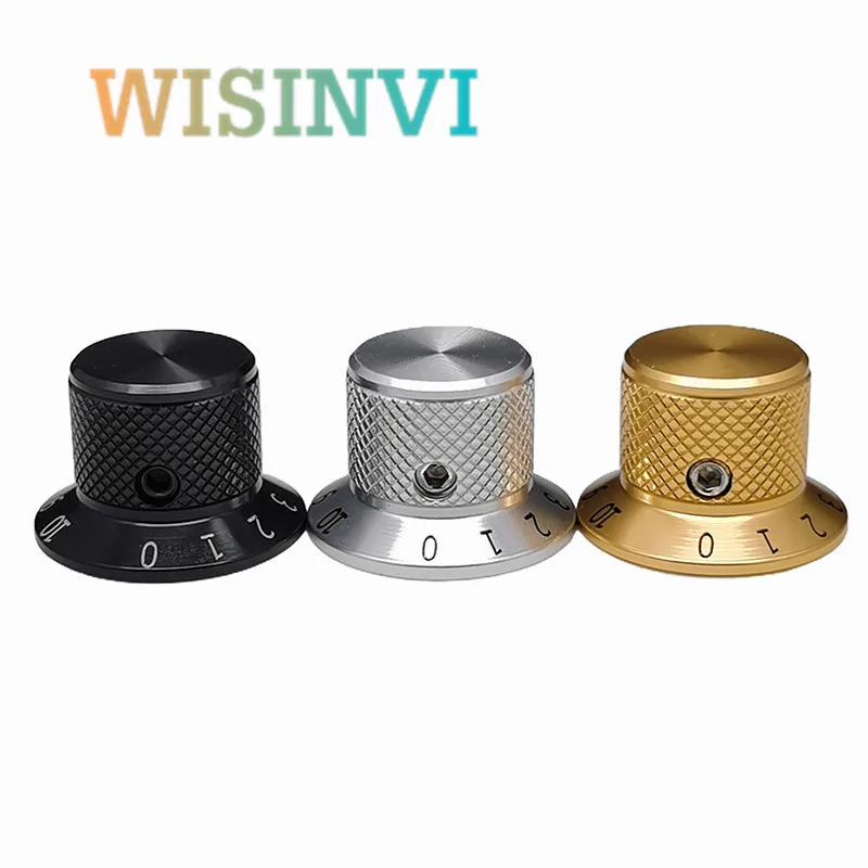 1PCS Aluminum solid core Potentiometer Knob cap Electric guitar volume and tone adjustment knob circular hole 6MM Screw fixation potentiometer knob cap aluminum knob