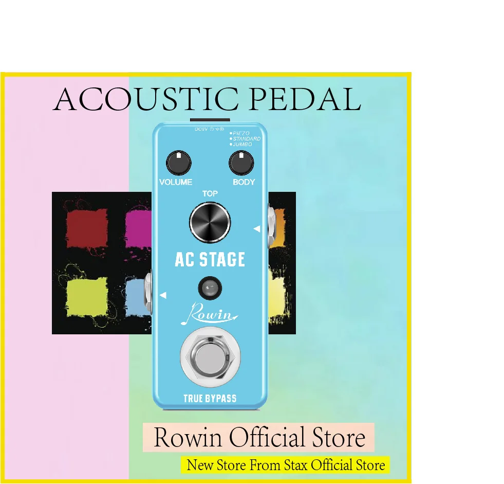 

Rowin LEF-320 AC Stage Guitar Pedal Effect Analog Acoustic Pedals For Guitars Guitarist Analog Effectors Piezo Standard Jumbo