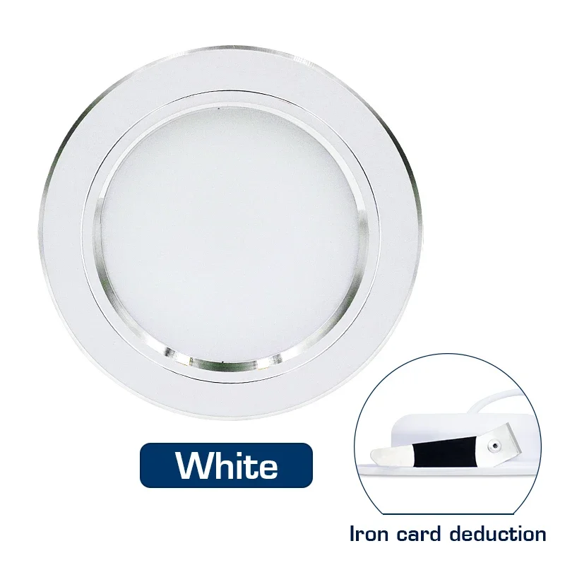 thumbnail image 1 of Foco LED empotrable de techo, ultrafino, CA 110 V, 220 V, 5 W, 9 W, 12 W, 15 W, 18 W, CC 12 V, 24 V, panel de luz LED redondo, 1 of 5