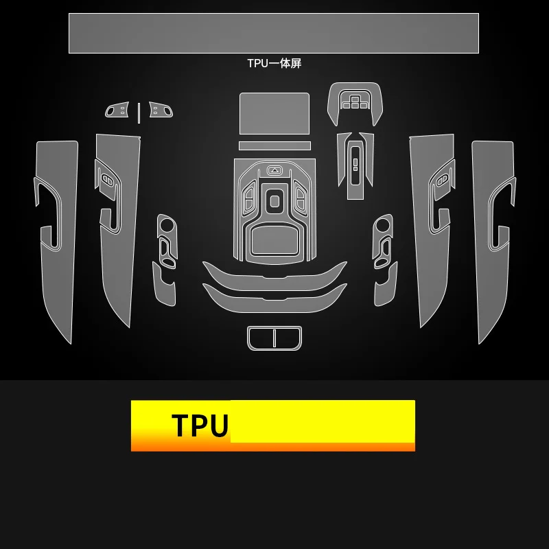 

Tpu Transparent Film for Hongqi EHS9 E-HS9 21-22 Car Interior Sticker Center Console Gear Navigation Dashboard Door Window Panel