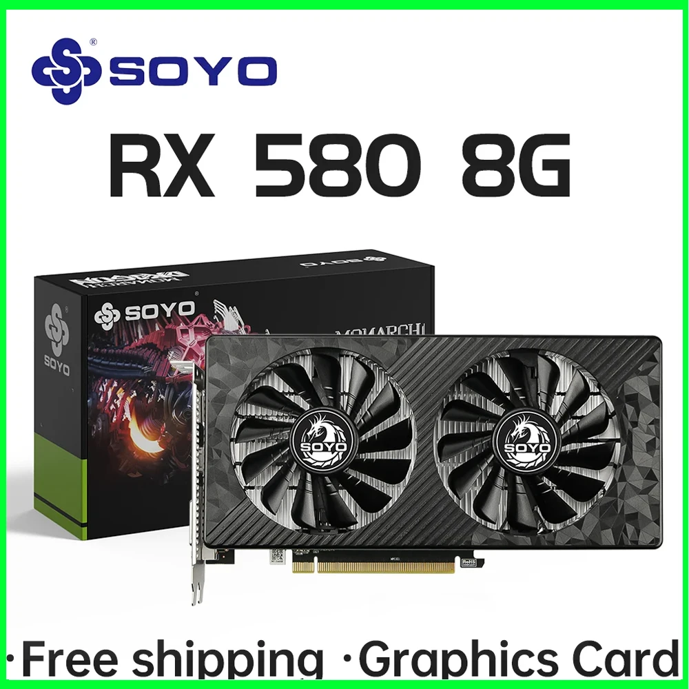 SOYO AMD Redaon RX580 8G Graphics Card GDDR5 Memory 256Bit White Gaming Video Card Supports HDMI DP Interface Computer Combo